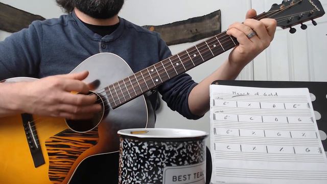 heart of gold (neil young) easy guitar lesson & chords (piano, keyboard & bass chart) смотреть онлайн