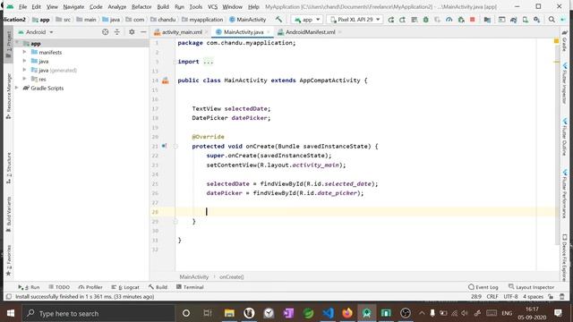 Date Picker | Android | Java | TechSparks смотреть онлайн