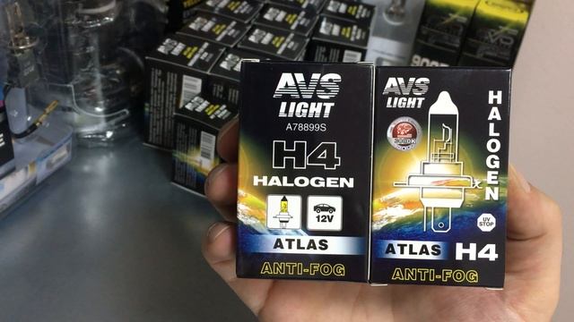 Лампа галогенная AVS ATLAS ANTI-FOG / BOX желтый H4.12V.60/55W (1 шт.) смотреть онлайн