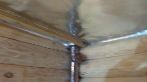 Фольга на потолке в рубленной бане!