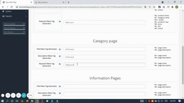 Opencart SEO Meta Tags Generator Pro (v. 1.5*-3.*) - create Title, Description, Keyword for pages