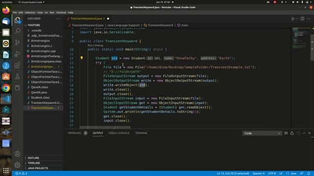 Purpose of Transient Keyword | Serialization | Java | DinaTechy смотреть онлайн