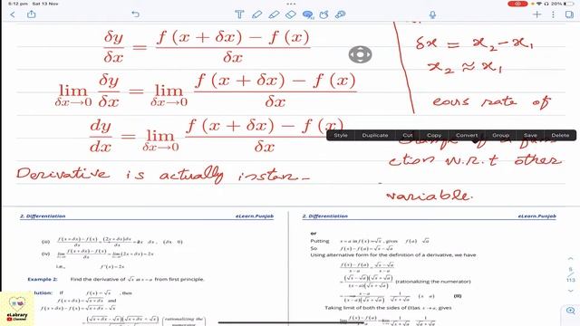 FSc Math Part 2 Lecture 6 Exercise 2.1 complete solution | eLabRary | Derivative or Differentiation смотреть онлайн