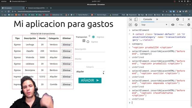 Agregar opciones desde javascript a los select - Interpolacion de string - Curso de javascript смотреть онлайн