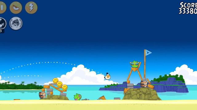 Angry Birds Classic but With Red Mighty Feathers power-up gameplay смотреть онлайн