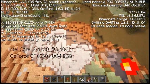 Minecraft SEUShader Mod : Core i3-4130 GTX650 : 1.6.2 смотреть онлайн