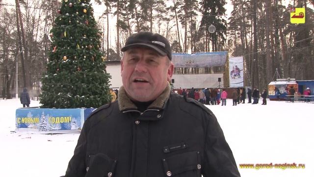 Ёлка главы города Ногинска в городском парке. смотреть онлайн