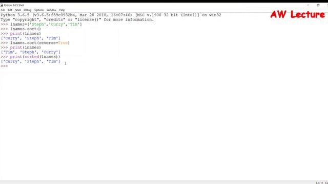 Organizing List | Using sort, sorted, reverse | Finding length of list смотреть онлайн