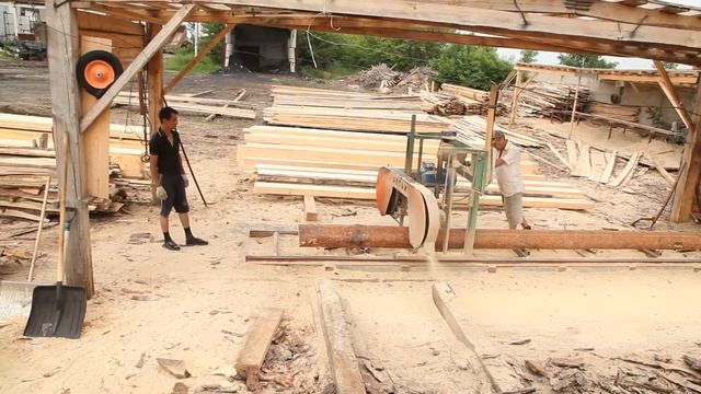 Ленточная пилорама Алтай Проф 900. Производство пиломатериала смотреть онлайн