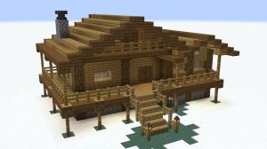 Майнкрафт - Как построить деревянный зимний дом. Minecraft
