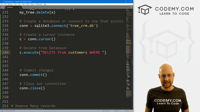 Delete Database Record With Treeview - Python Tkinter GUI Tutorial #178 смотреть онлайн
