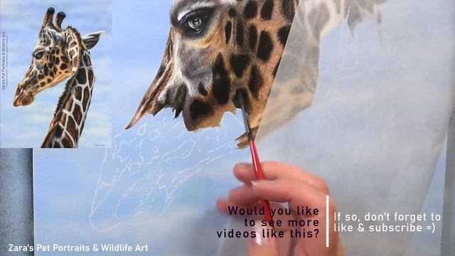 How to paint a Giraffe in acrylics | Painting fur in acrylics смотреть онлайн