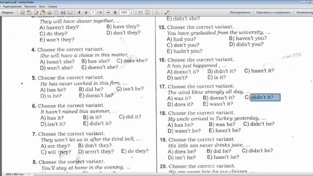 İngilis Dili, Toplu 2, Disjunctive Questions