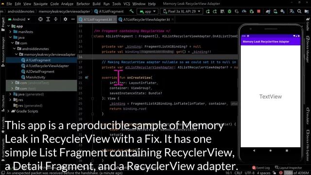 How to Fix Memory Leak in RecyclerView (LeakCanary) смотреть онлайн