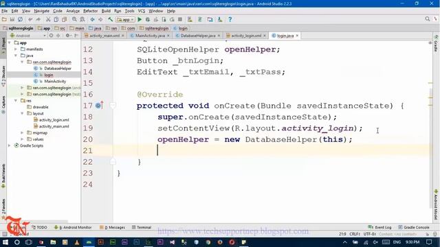 Create Registration and Login Form in Android Studio using SQLite Database[With Source Code][Part-3 смотреть онлайн