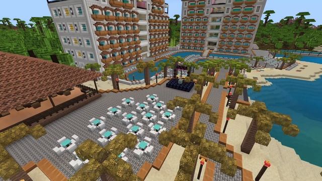 Minecraft Beach Resort | Hotels, Pools, Yachts, Water Huts & More! | Full Build Tour! смотреть онлайн