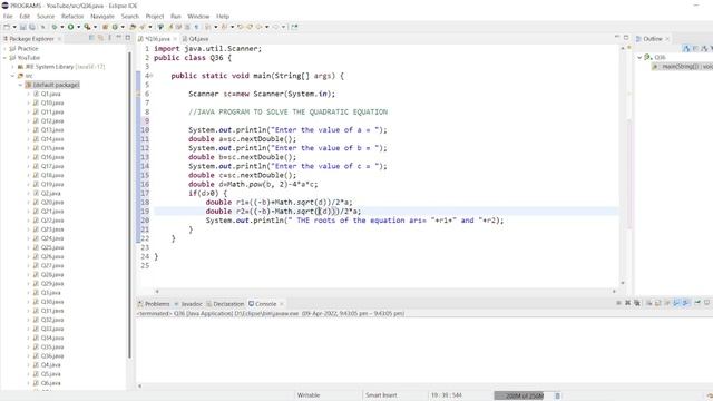 || 36 || Java program to solve Quadratic Equation | Java program to find all roots of Quadratic Equ смотреть онлайн