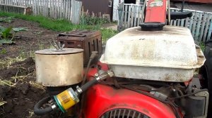 Обзор испытание  адаптера для Мотоблока с плугом. Выхожу пахать землю, где росла и скошена вика.