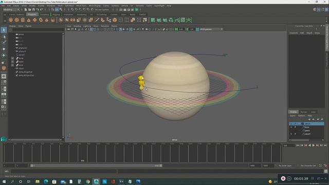 How to create a planet in maya- The solar system planet Saturn смотреть онлайн