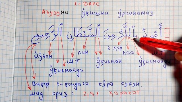 қурон ўқишни ўрганиш 1-дарс | Аъузуни ўрганамиз Quron o'qishni o'rganish 1-dars | A'uzuni o'rganami смотреть онлайн