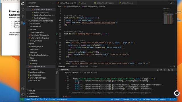 GITS-Playwright Javascript UI Automation Series-12a-troubleshoot | Keyword Driven Concept смотреть онлайн