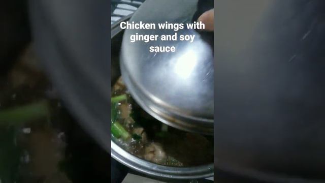 Chicken Wings Ginger In Soy Sauce And Yam For Dinner.