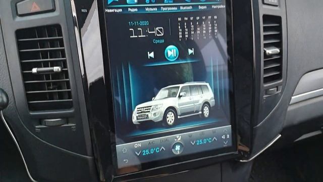 Mitsubishi Pajero IV магнитола в стиле Тесла Экран 12,1