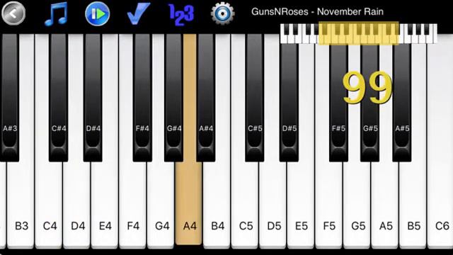Guns N Roses - November Rain - How to Play Piano Melody смотреть онлайн