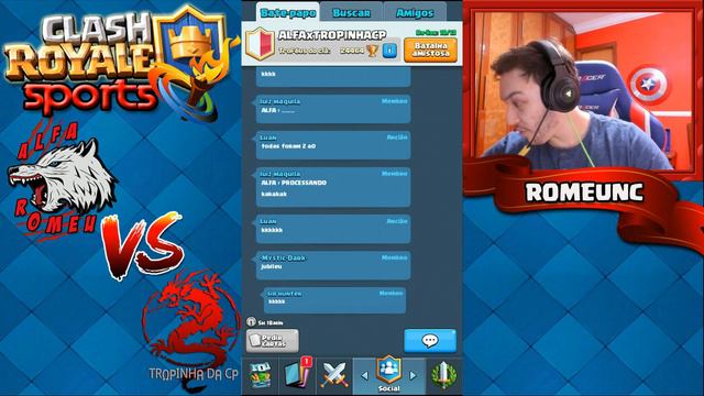 🔴ALFA ROMEU VS TROPINHA DA CP NO CLASH ROYALE SPORTS AO VIVO! BATALHA DE CLÃS! смотреть онлайн