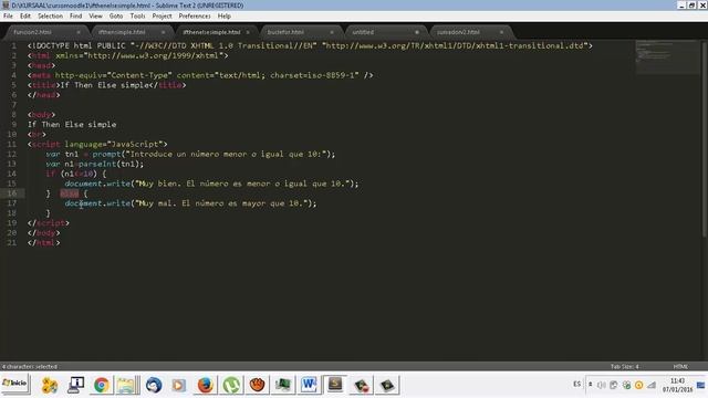 Javascript UD02-05 If then else simple смотреть онлайн