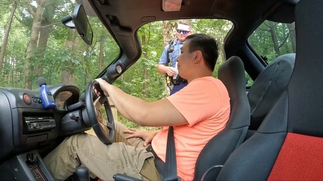 Pulled over in my Suzuki Cara (Autozam AZ-1). It pays to have something cool or not break the law : смотреть онлайн
