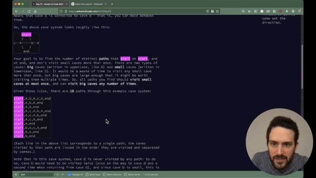 Solving day 12 of Advent of Code 2021 in JavaScript смотреть онлайн