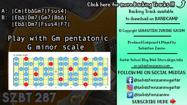 Smooth Groove Backing Track in G minor | #SZBT 287 смотреть онлайн