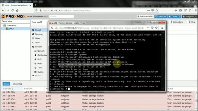 Error Update Package Database Proxmox смотреть онлайн