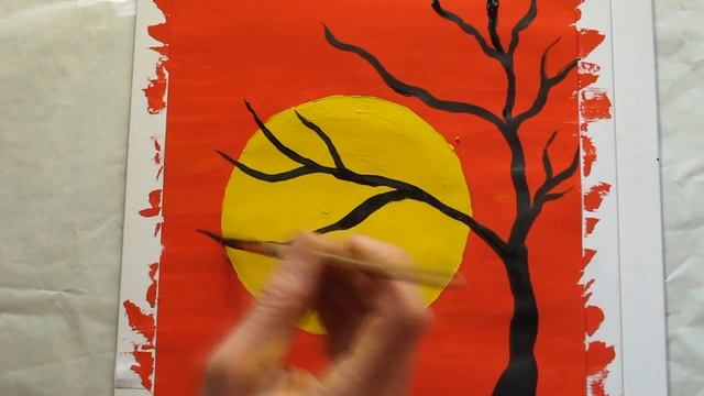 Рисуем желтое солнце и красное небо. Дубль 2 смотреть онлайн