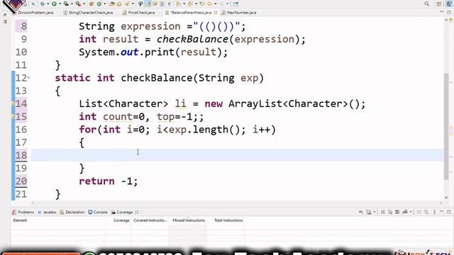 AMCAT balance parentheses problem solution || Java || AMCAT || Coding questions || Fox Tech Academy смотреть онлайн