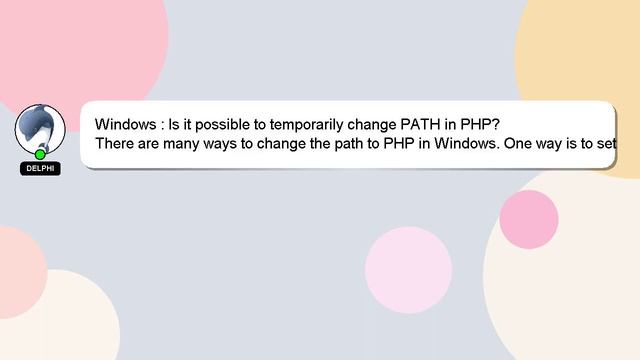 Windows : Is it possible to temporarily change PATH in PHP? смотреть онлайн
