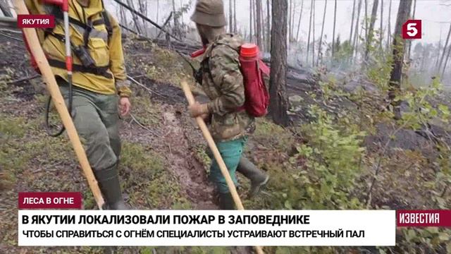 Пятый канал # Известия_ В Якутии специалисты продолжают бороться с лесными пожарами смотреть онлайн
