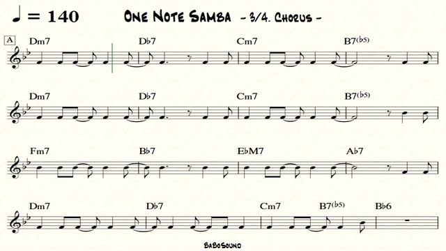 One Note Samba / Backing Track (Piano & Bass & Drum) смотреть онлайн