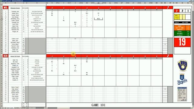 Strat-O-Matic Baseball EXCEL 1971-74 = Game 101 Brewers at Royals смотреть онлайн