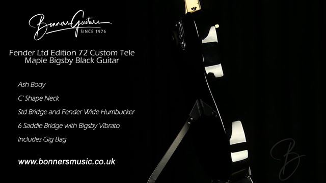 Fender Ltd Edition 72 Custom Tele Maple Bigsby Black Guitar | Bonners Guitar Store смотреть онлайн