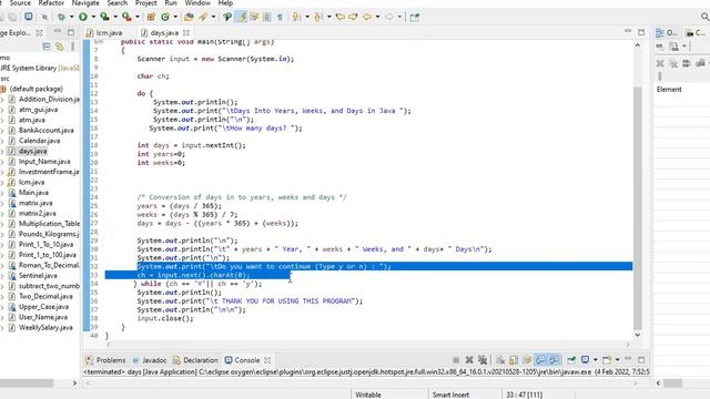 Days Into Years, Weeks, and Days in Java смотреть онлайн