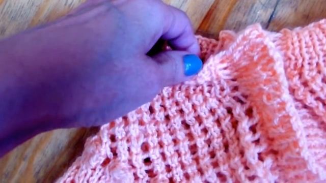 Кофточка на спицах для девочки 2 лет. Реглан. Круглая кокетка смотреть онлайн