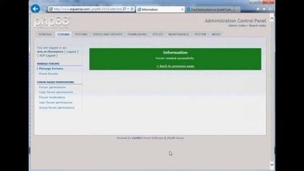 PHPBB Forum Creation Problem