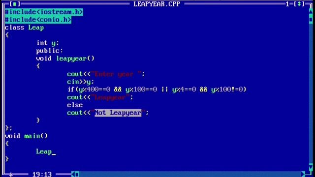 C++ program to check leap year using classes | leap year program in c++ using class and object смотреть онлайн