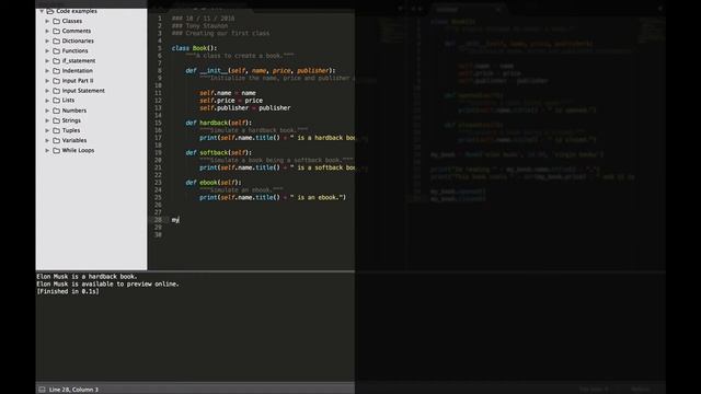 Python:How to make an instance of a class смотреть онлайн