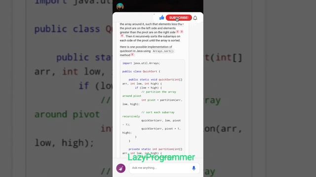 Using Bing AI to Write Quicksort Implementation in Java смотреть онлайн