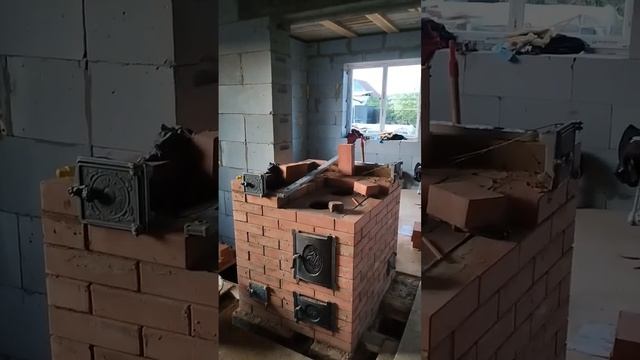 Отопительно варочная печь 2-й день) #печи #печник #моиработы смотреть онлайн