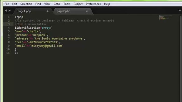les tableau array-PHP смотреть онлайн