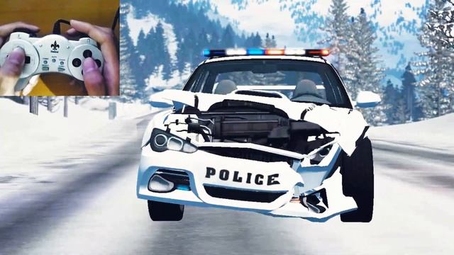 Police Car VS Singing Man Car Crash | BeamNG Drive
